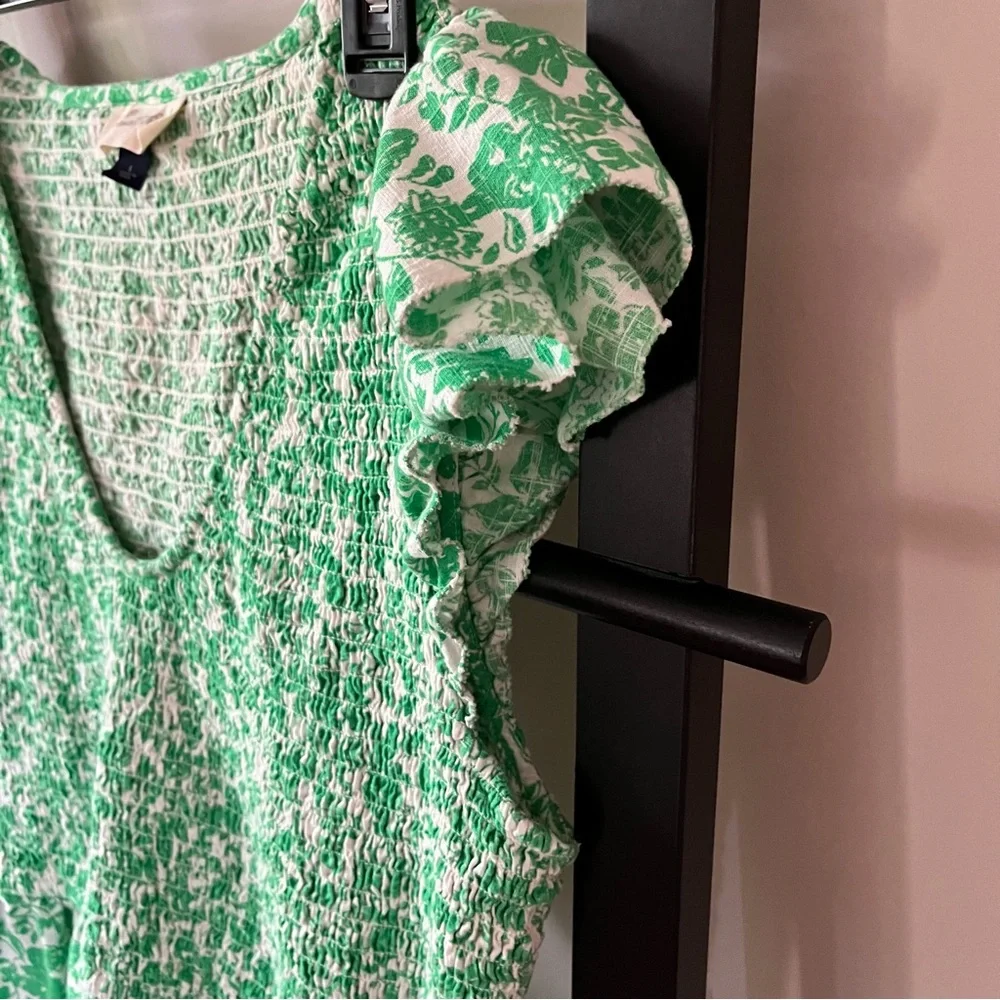 Universal Thread Ruffled Short Sleeve Smocked Mini Spring Dress L - Picture 9 of 11